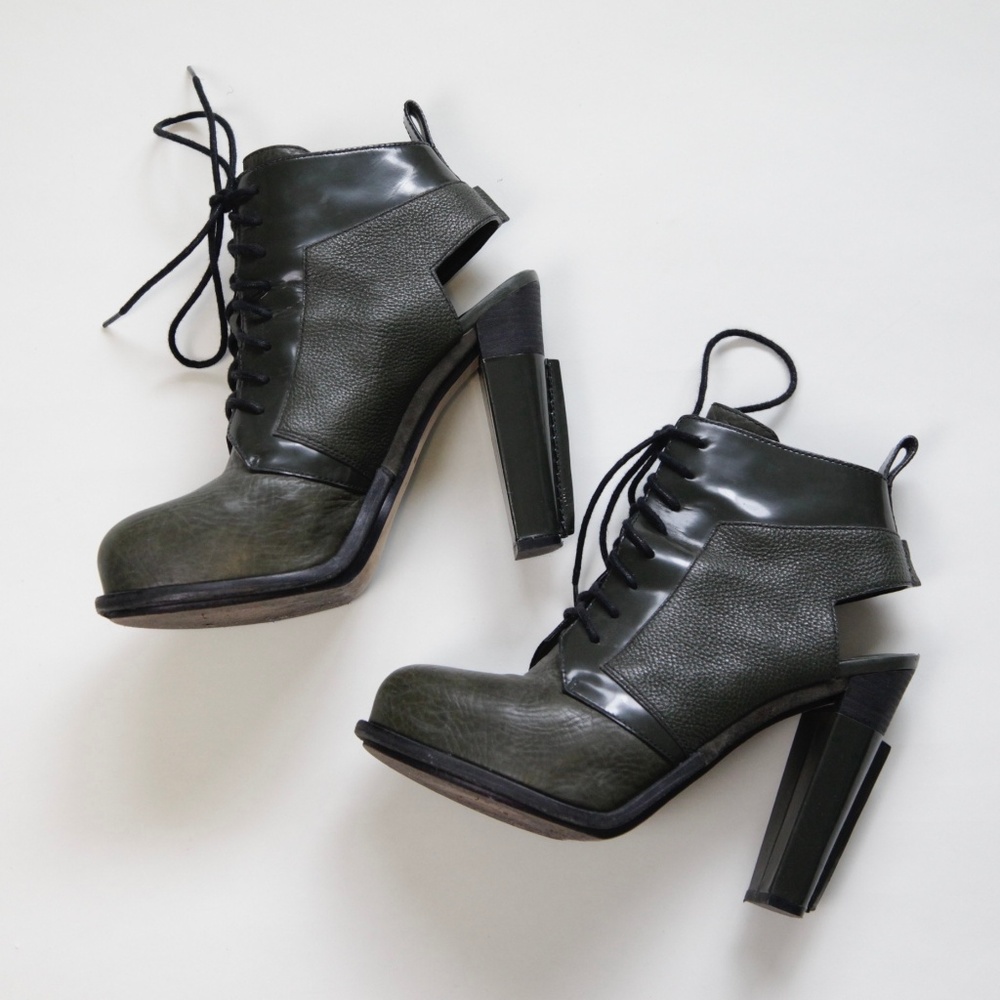 Alexander Wang Dakota Lace Up Bootie, Spruce Green, Ladies/Womens Size 40